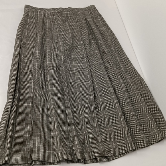 Vintage Pendleton gray pleated skater midi 100% virgin wool skirt Sz 8 highwaist - Picture 4 of 11
